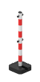 Foldable Plastic Stanchion (Red / White) 2 pair of hooks