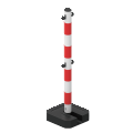 Foldable Plastic Stanchion (Red / White) 2 pair of hooks