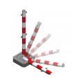 Foldable Plastic Stanchion (Red / White) 2 pair of hooks