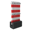 Foldable Plastic Stanchion (Red / White) 2 pair of hooks