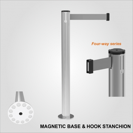 Magnetic base and hook stanchion - 4 way