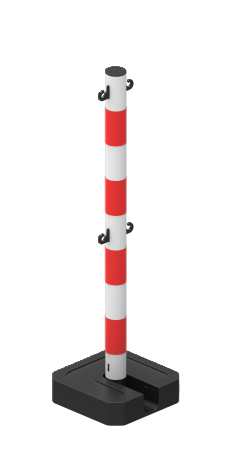 Foldable Plastic Stanchion (Red / White) 2 pair of hooks