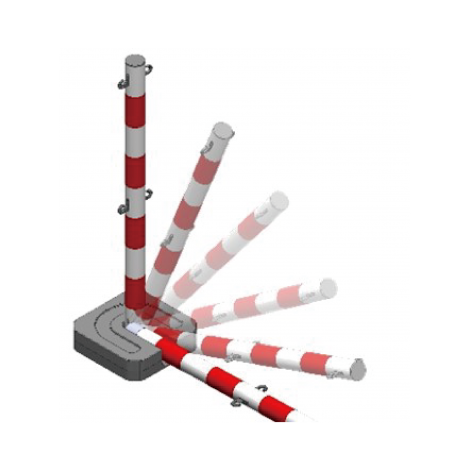 Foldable Plastic Stanchion (Red / White) 2 pair of hooks