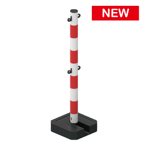 Foldable Plastic Stanchion (Red / White) 2 pair of hooks